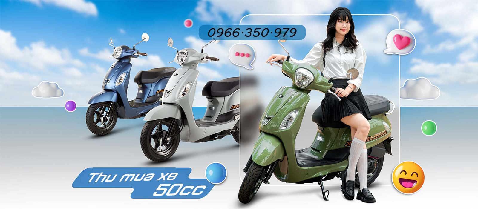 Thu mua xe máy 50cc cũ hỏng